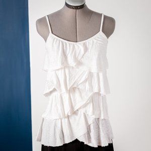 Cream Ruffles Tank Top